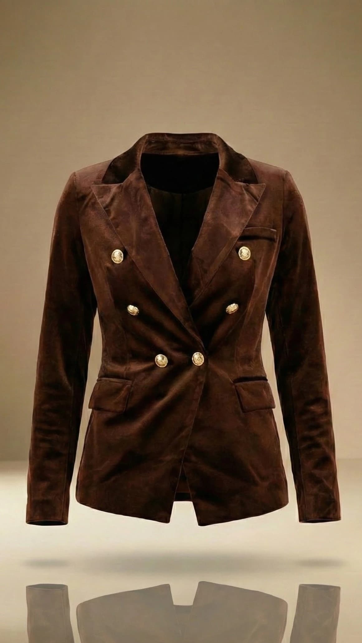 blazer femme velours marron chocolat TPGK chic